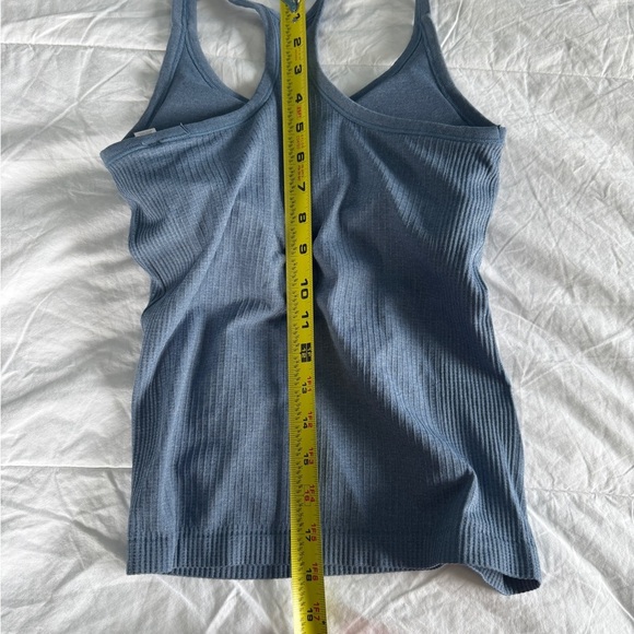 Blue Ribbed Racerback Tank Top – Size S, Athletic Workout Camisole - Picture 6 of 8